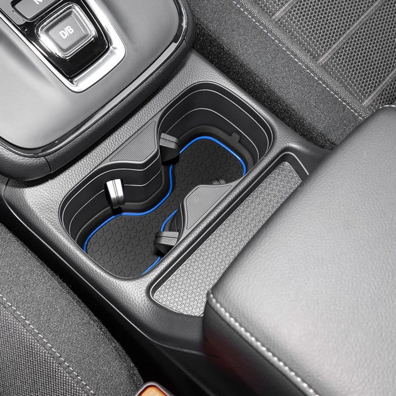 KENTUTO for Honda CRV Accessories 2023 2024 2025 2026 3D Cup Holder Center Console Liner Inserts Silicone Anti-dust Mat Pad Interior Decoration (2 Pcs, Blue Trim) - Image 2
